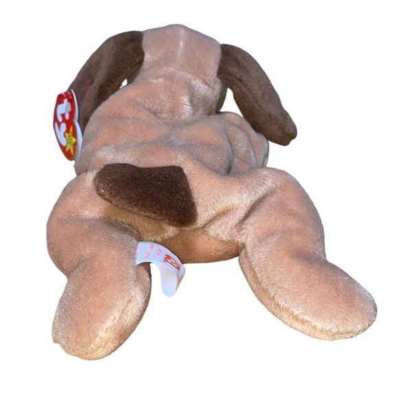 Ty Beanie Babies Bones Dog Plush Stuffed Animal Hang 4th Gen Tush 4th Gen Tag To - Picture 3 of 10